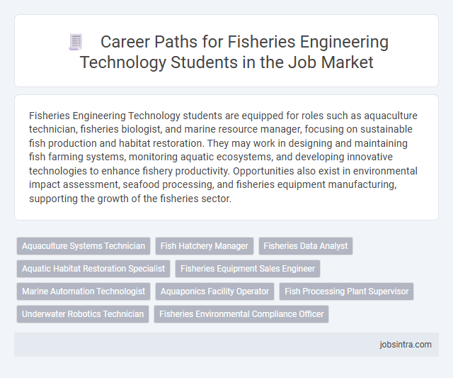 Career Paths for Fisheries Engineering Technology Students in the Job Market