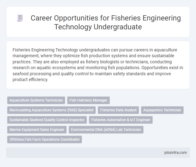 Career Opportunities for Fisheries Engineering Technology Undergraduate