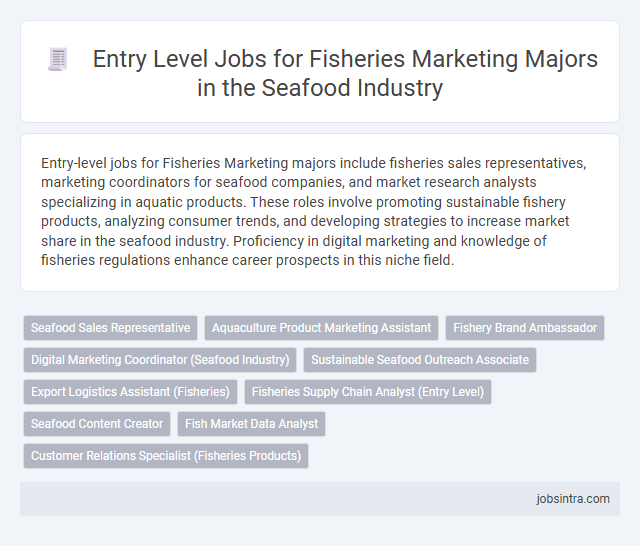 Entry Level Jobs for Fisheries Marketing Majors in the Seafood Industry