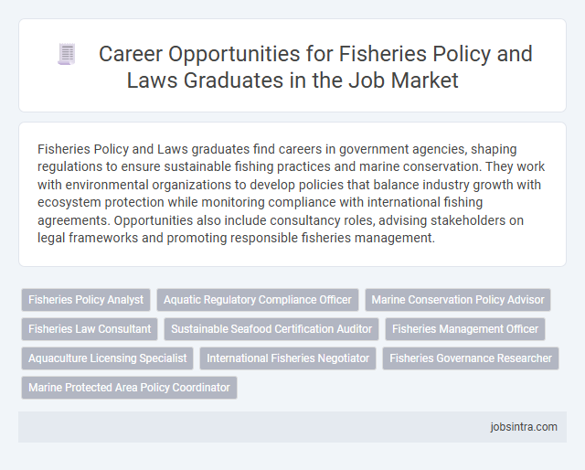 Career Opportunities for Fisheries Policy and Laws Graduates in the Job Market