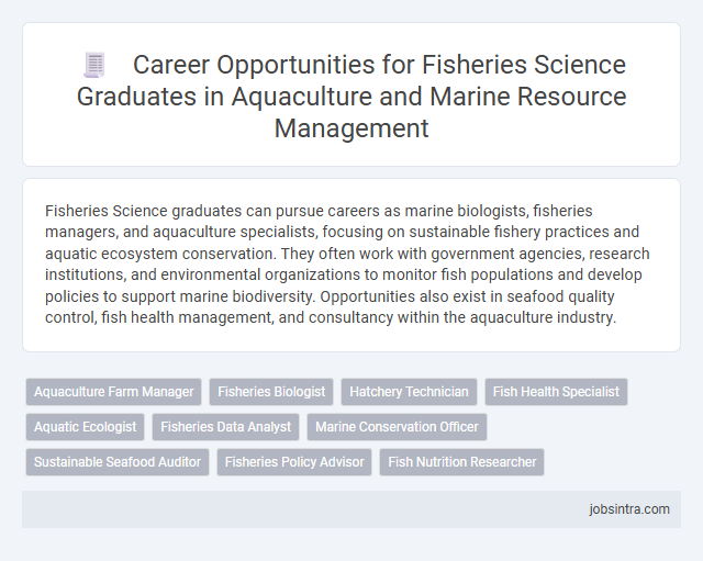 Career Opportunities for Fisheries Science Graduates in Aquaculture and Marine Resource Management
