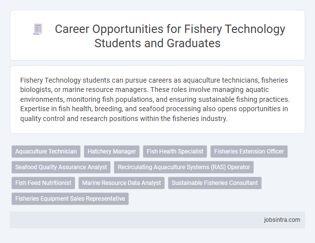 Career Opportunities for Fishery Technology Students and Graduates