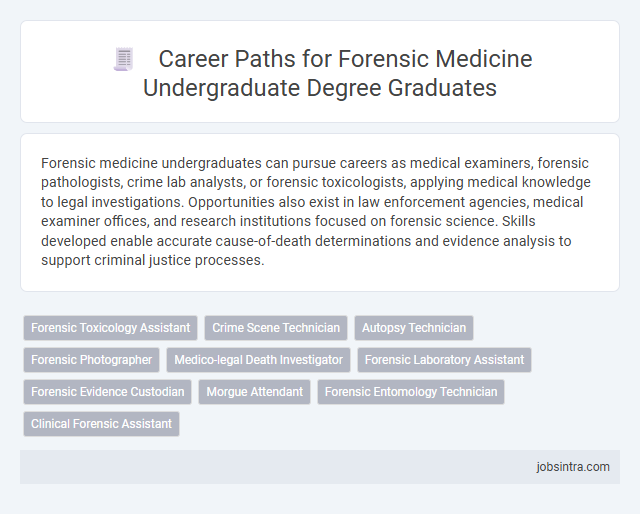 Career Paths for Forensic Medicine Undergraduate Degree Graduates