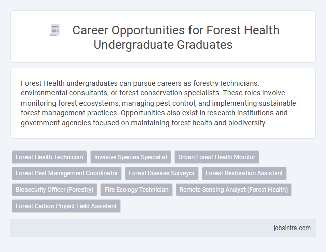 Career Opportunities for Forest Health Undergraduate Graduates