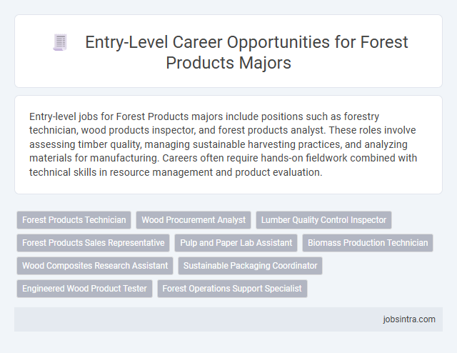 Entry-Level Career Opportunities for Forest Products Majors