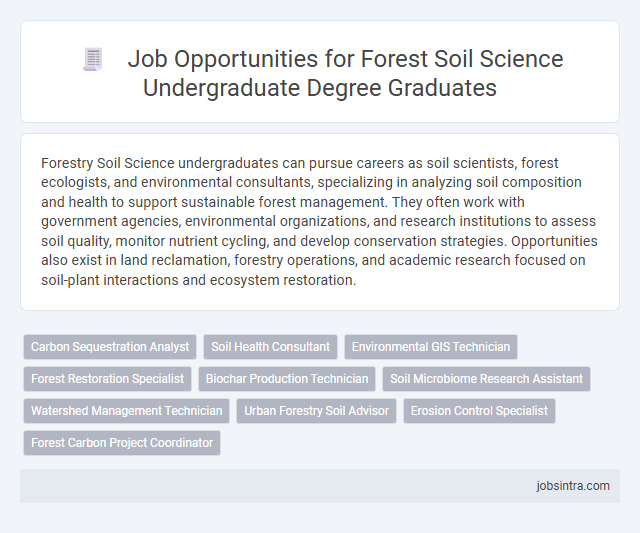 Job Opportunities for Forest Soil Science Undergraduate Degree Graduates