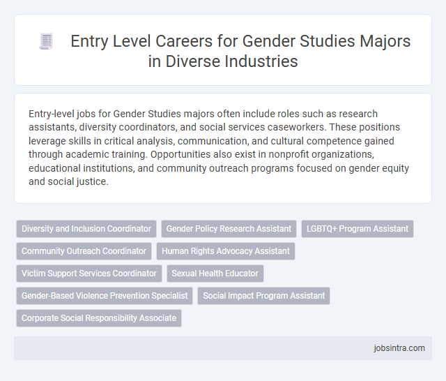 Entry Level Careers for Gender Studies Majors in Diverse Industries