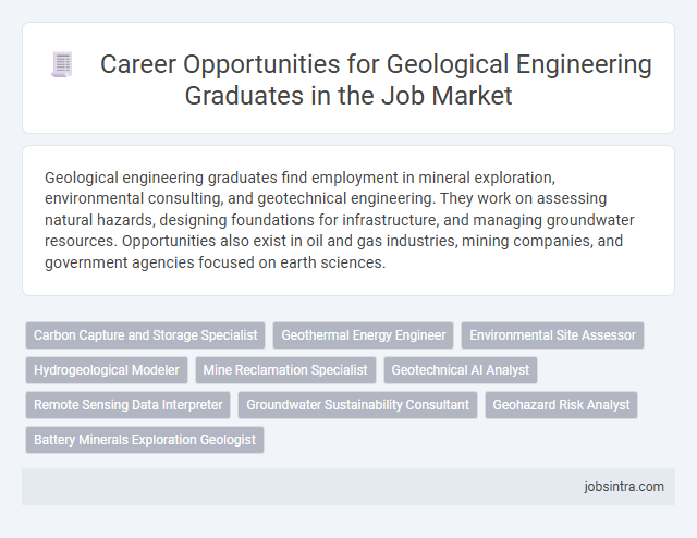 Career Opportunities for Geological Engineering Graduates in the Job Market