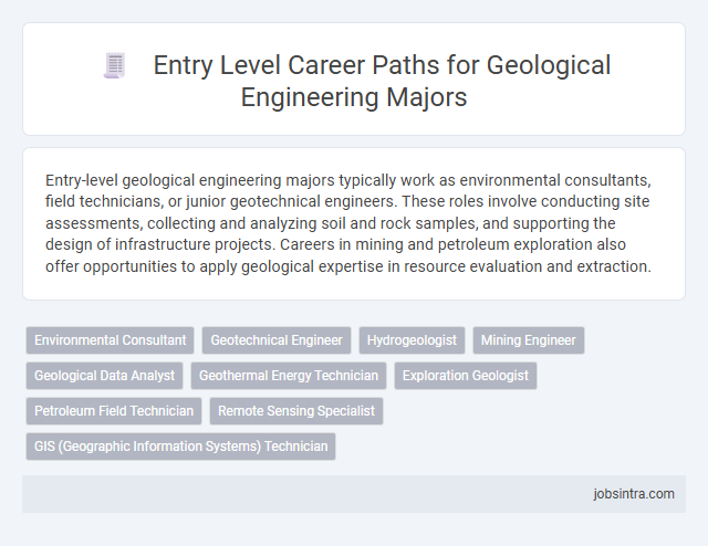 Entry Level Career Paths for Geological Engineering Majors