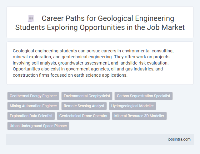 Career Paths for Geological Engineering Students Exploring Opportunities in the Job Market
