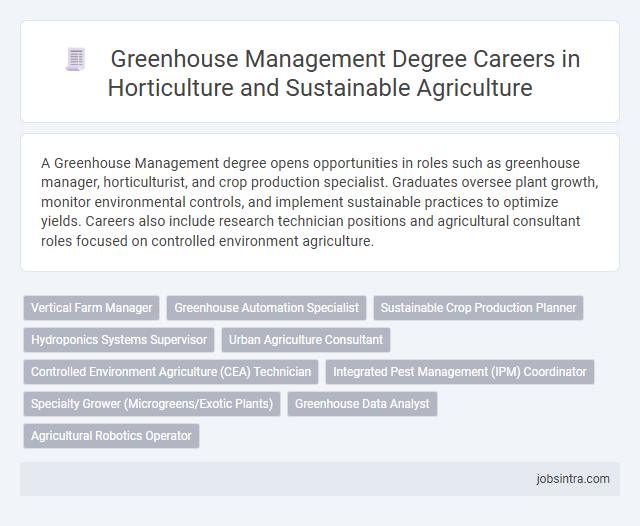 Greenhouse Management Degree Careers in Horticulture and Sustainable Agriculture