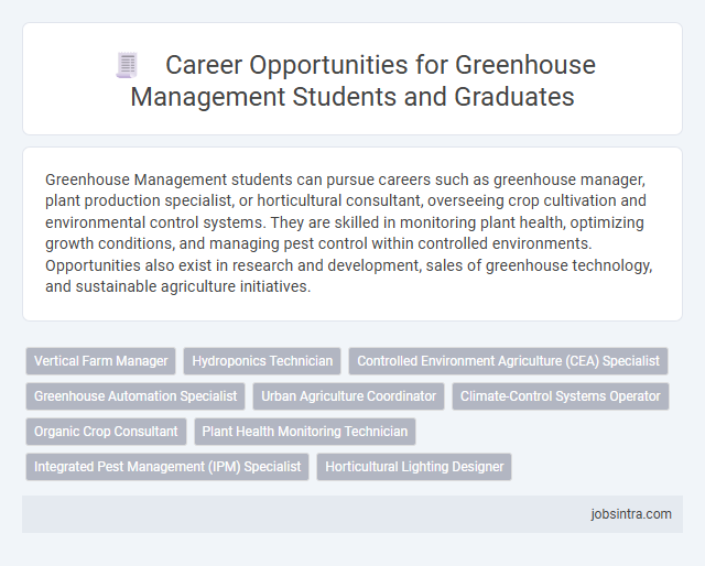 Career Opportunities for Greenhouse Management Students and Graduates