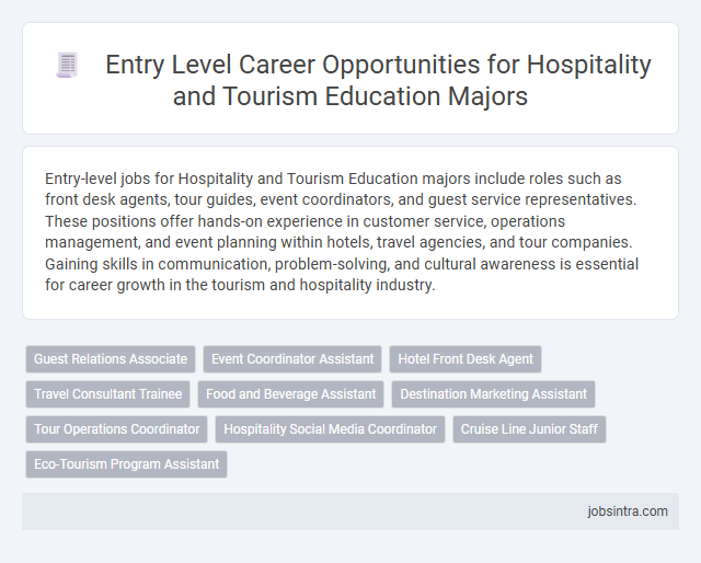 Entry Level Career Opportunities for Hospitality and Tourism Education Majors