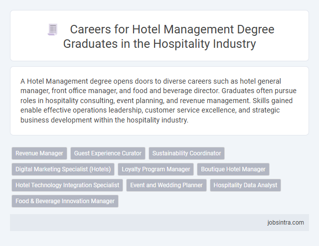 Careers for Hotel Management Degree Graduates in the Hospitality Industry