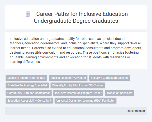 Career Paths for Inclusive Education Undergraduate Degree Graduates