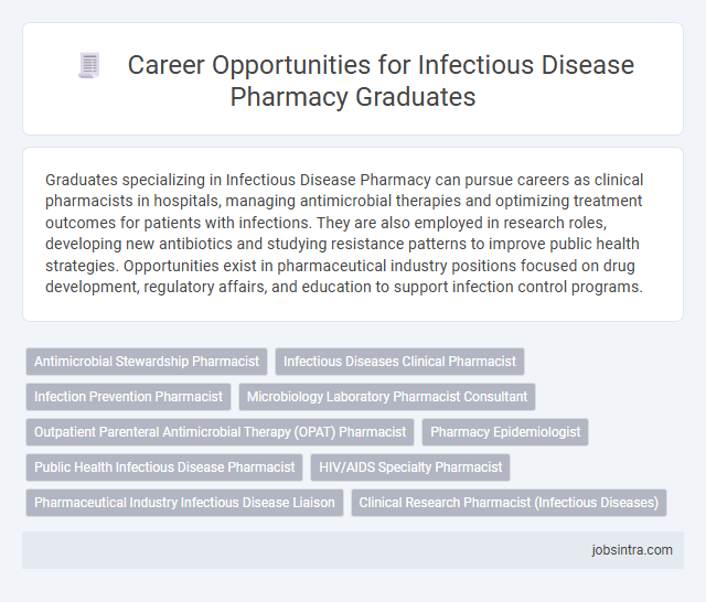 Career Opportunities for Infectious Disease Pharmacy Graduates