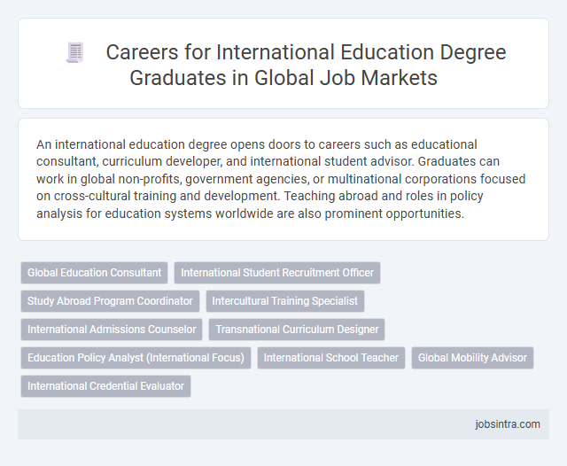 Careers for International Education Degree Graduates in Global Job Markets