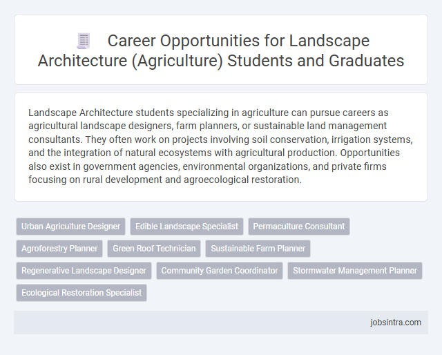 Career Opportunities for Landscape Architecture (Agriculture) Students and Graduates