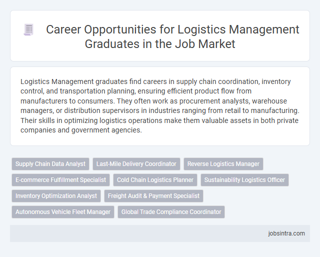 Career Opportunities for Logistics Management Graduates in the Job Market