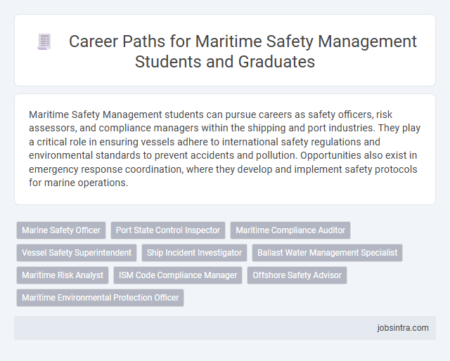 Career Paths for Maritime Safety Management Students and Graduates
