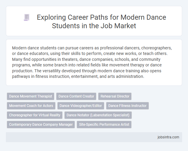 Exploring Career Paths for Modern Dance Students in the Job Market