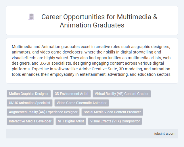 Career Opportunities for Multimedia & Animation Graduates