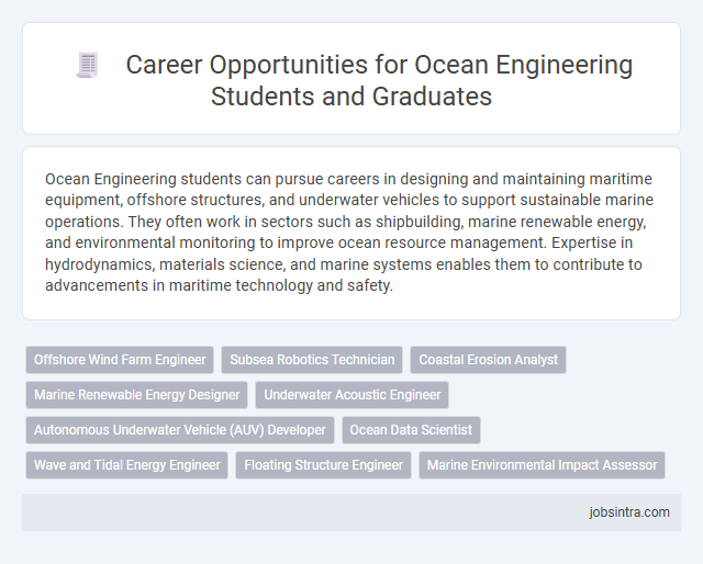 Career Opportunities for Ocean Engineering Students and Graduates