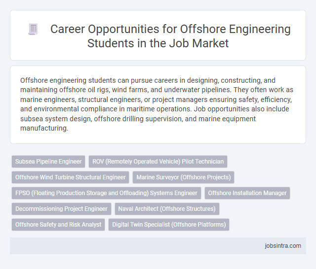 Career Opportunities for Offshore Engineering Students in the Job Market