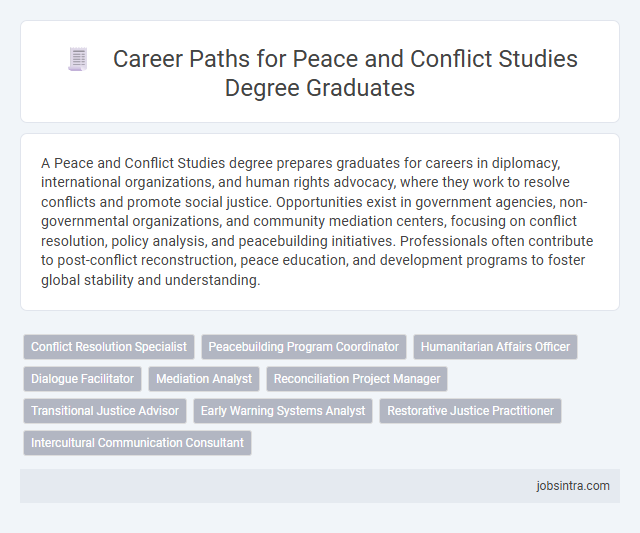 Career Paths for Peace and Conflict Studies Degree Graduates