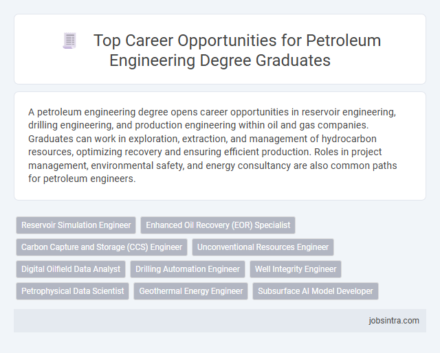Top Career Opportunities for Petroleum Engineering Degree Graduates