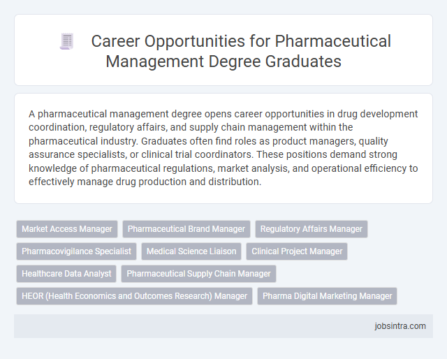 Career Opportunities for Pharmaceutical Management Degree Graduates