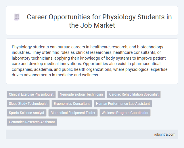 Career Opportunities for Physiology Students in the Job Market
