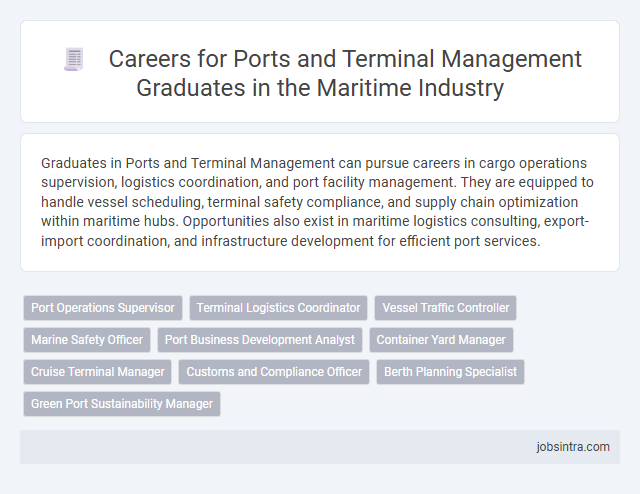 Careers for Ports and Terminal Management Graduates in the Maritime Industry