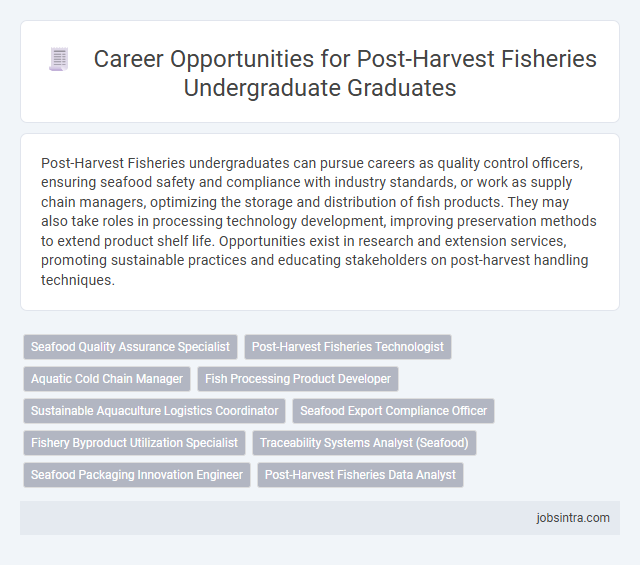 Career Opportunities for Post-Harvest Fisheries Undergraduate Graduates