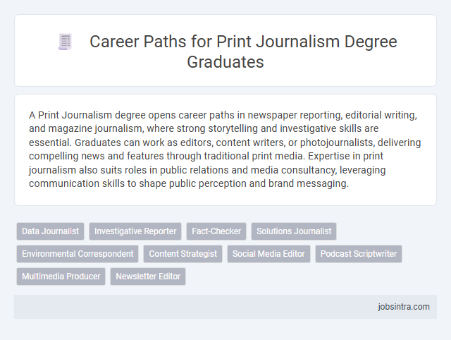 Career Paths for Print Journalism Degree Graduates