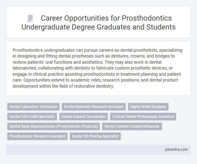 Career Opportunities for Prosthodontics Undergraduate Degree Graduates and Students