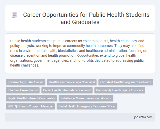Career Opportunities for Public Health Students and Graduates