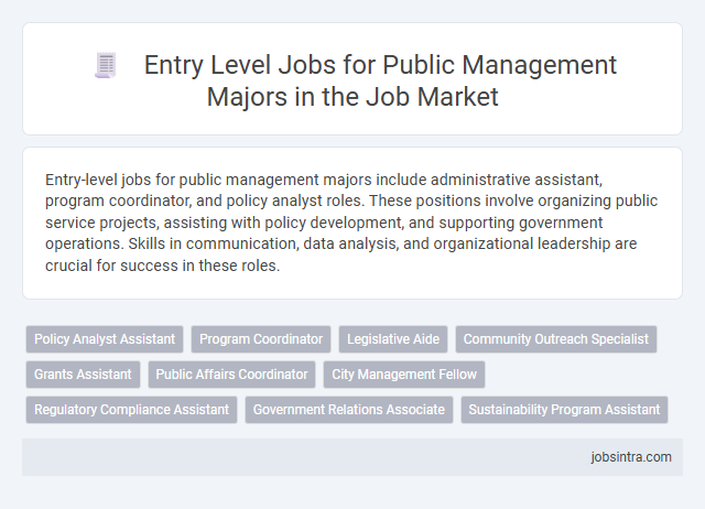 Entry Level Jobs for Public Management Majors in the Job Market