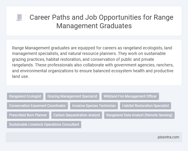 Career Paths and Job Opportunities for Range Management Graduates