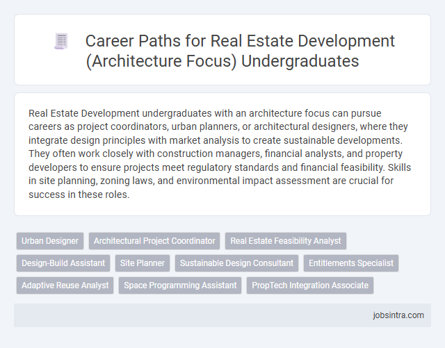 Career Paths for Real Estate Development (Architecture Focus) Undergraduates
