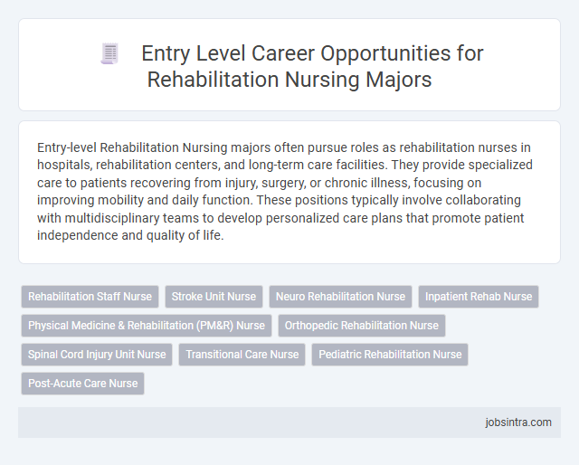 Entry Level Career Opportunities for Rehabilitation Nursing Majors