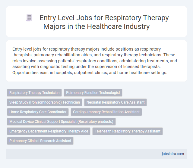 Entry Level Jobs for Respiratory Therapy Majors in the Healthcare Industry