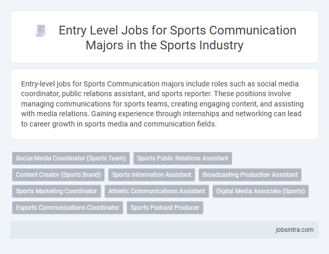 Entry Level Jobs for Sports Communication Majors in the Sports Industry