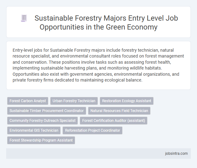 Sustainable Forestry Majors Entry Level Job Opportunities in the Green Economy