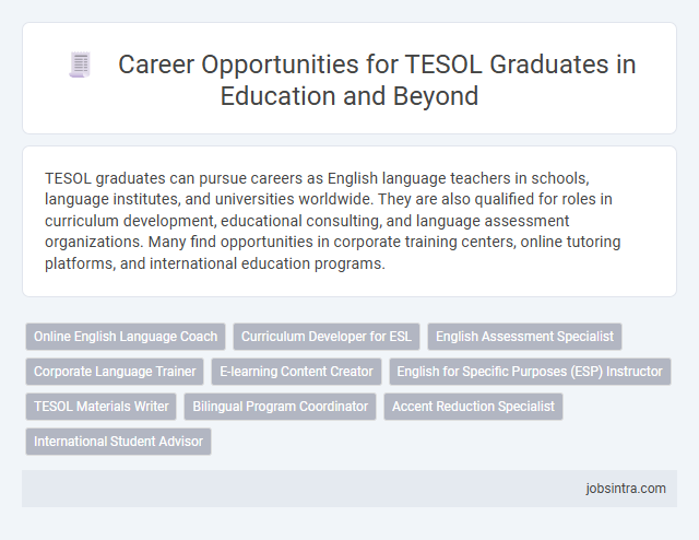 Career Opportunities for TESOL Graduates in Education and Beyond