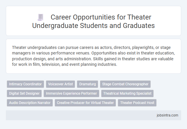 Career Opportunities for Theater Undergraduate Students and Graduates