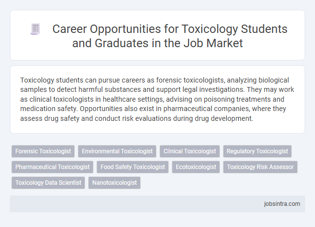 Career Opportunities for Toxicology Students and Graduates in the Job Market
