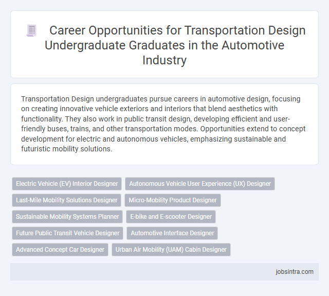 Career Opportunities for Transportation Design Undergraduate Graduates in the Automotive Industry