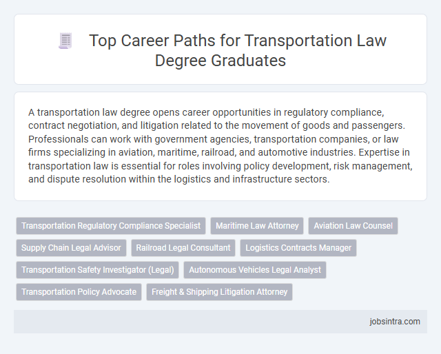 Top Career Paths for Transportation Law Degree Graduates