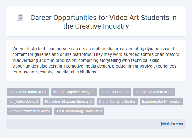 Career Opportunities for Video Art Students in the Creative Industry